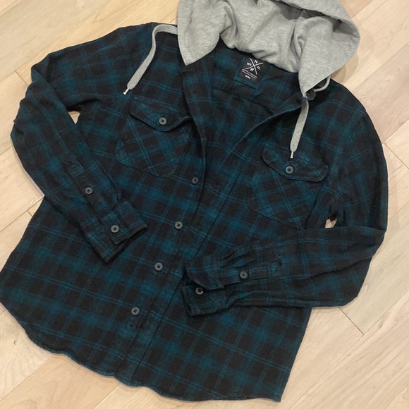 North western MFG co. Boys soft flannel plaid hoodie - Picture 2 of 8